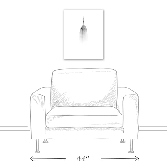 Empire State Building In Fog 16" x 20" Canvas Wall Art